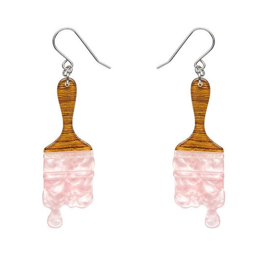 Erstwilder Paint Brush Ripple Drop Earrings - Pink