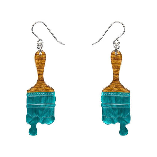 Erstwilder Paint Brush Ripple Drop Earrings - Teal