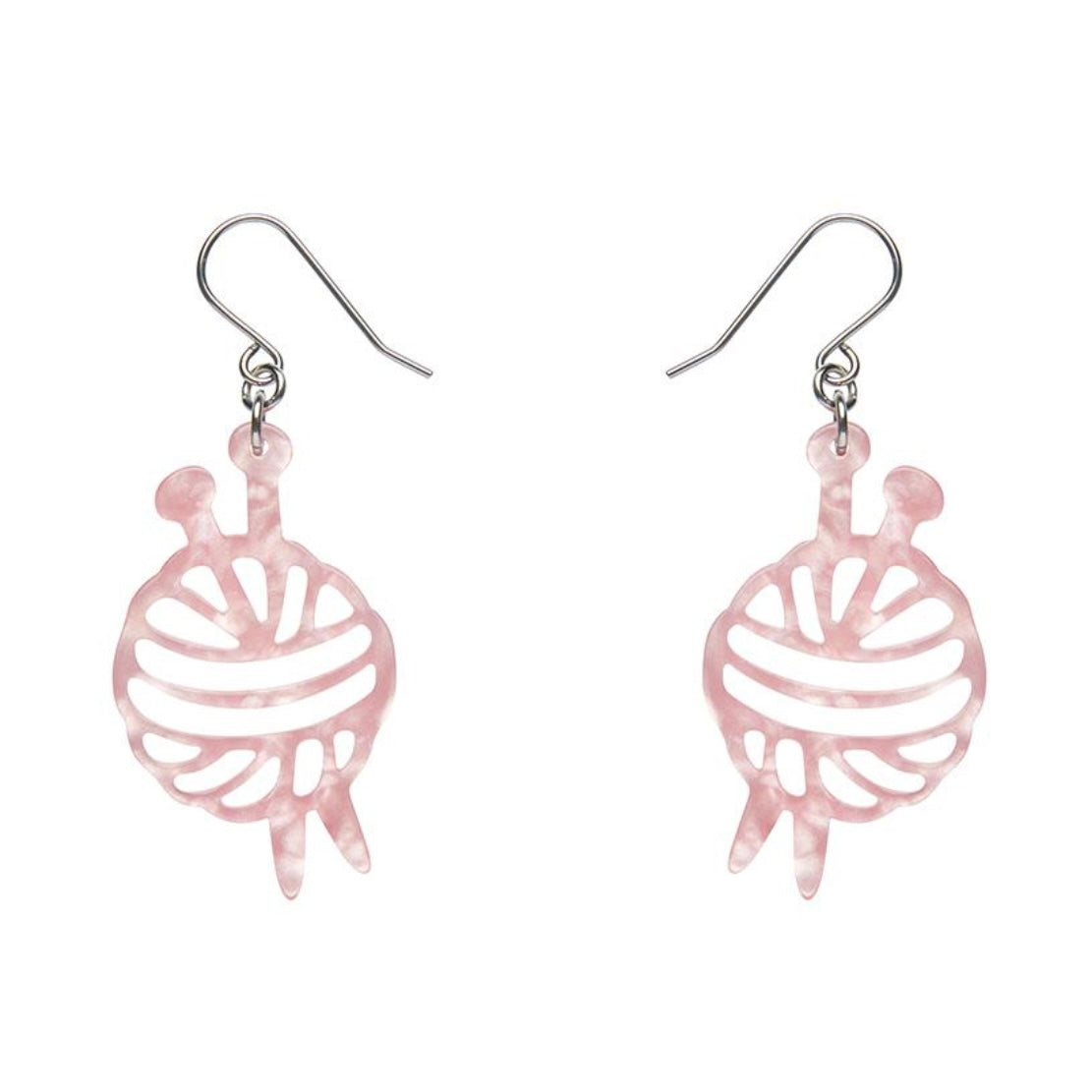 Erstwilder Ball of Yarn Ripple Drop Earrings - Pink