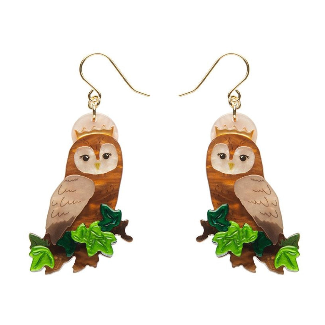 Erstwilder Regal Woodland Owl Drop Earrings