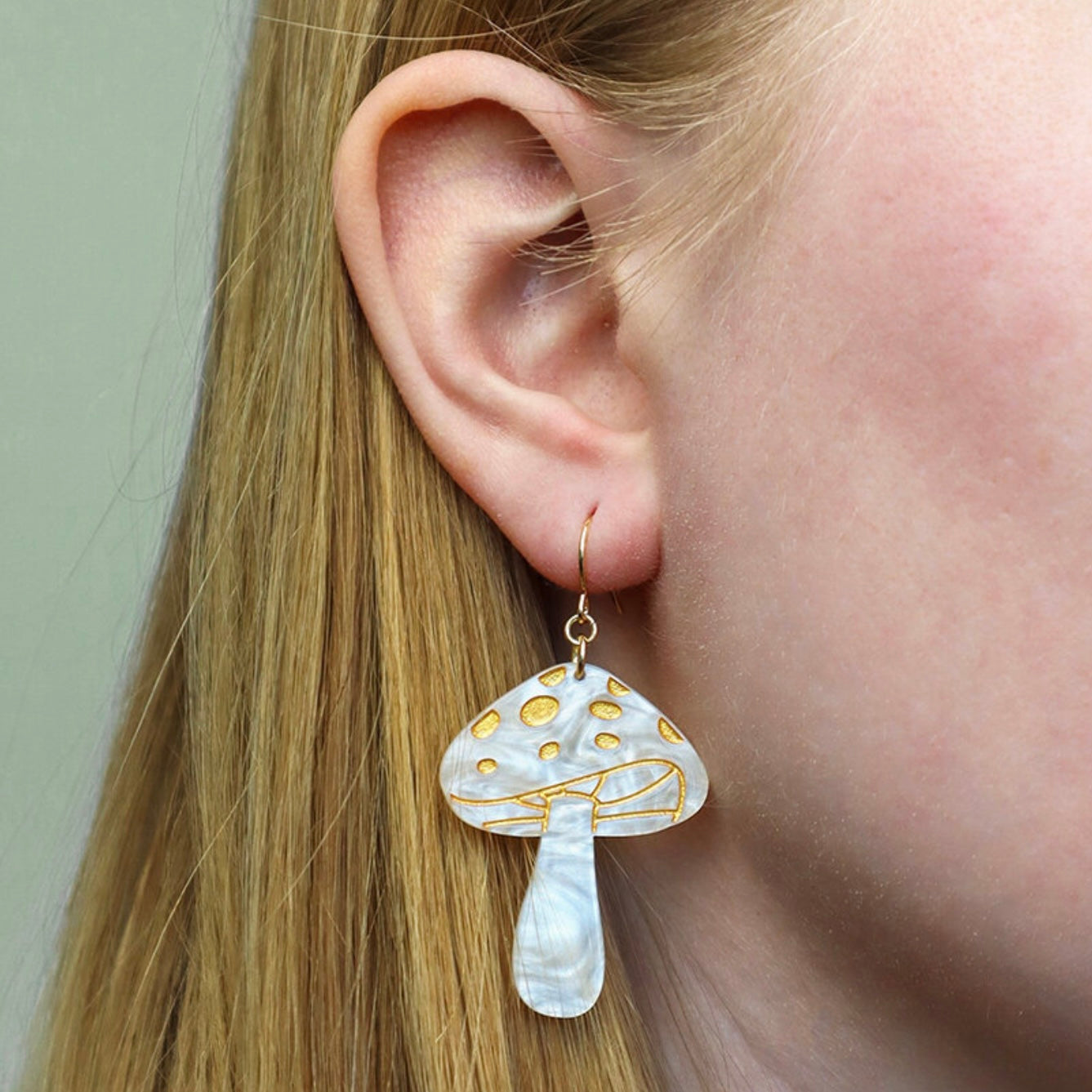 Erstwilder Mushroom Drop Earrings (Cream)