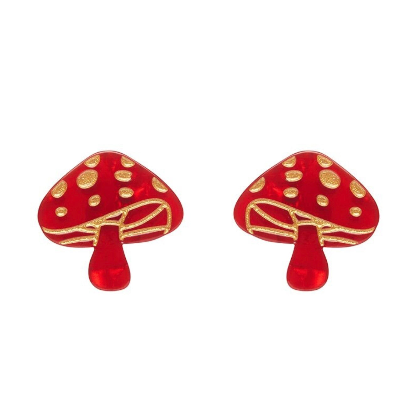 Erstwilder Mushroom Stud Earrings (Red)