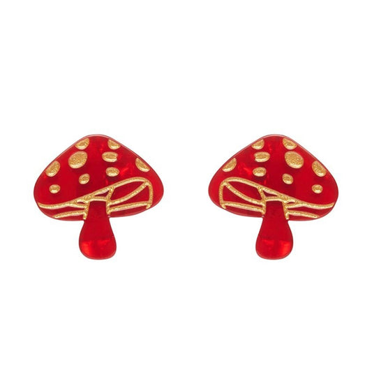 Erstwilder Mushroom Stud Earrings (Red)