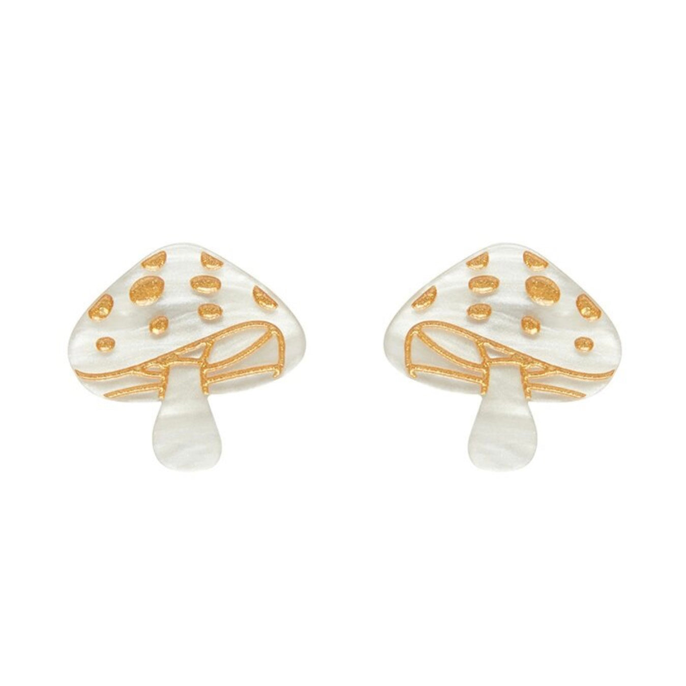 Erstwilder Mushroom Stud Earrings (Cream)