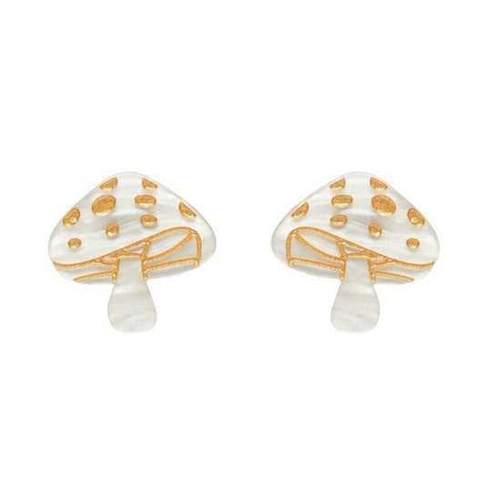 Erstwilder Mushroom Stud Earrings (Cream)