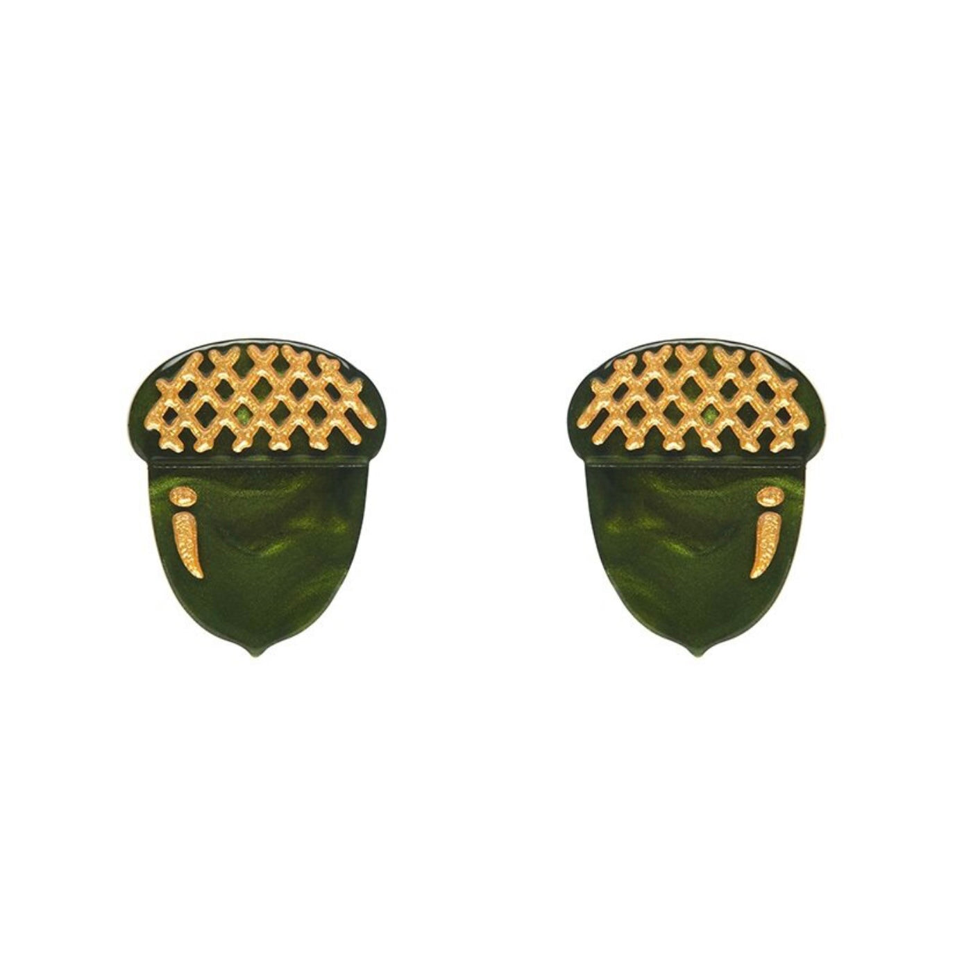 Erstwilder Acorn Stud Earrings (Green)