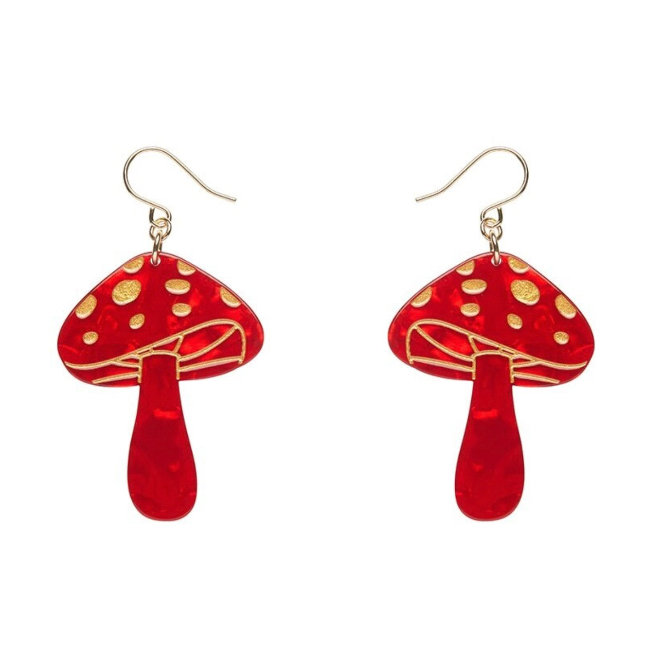 Erstwilder Mushroom Drop Earrings (Red)