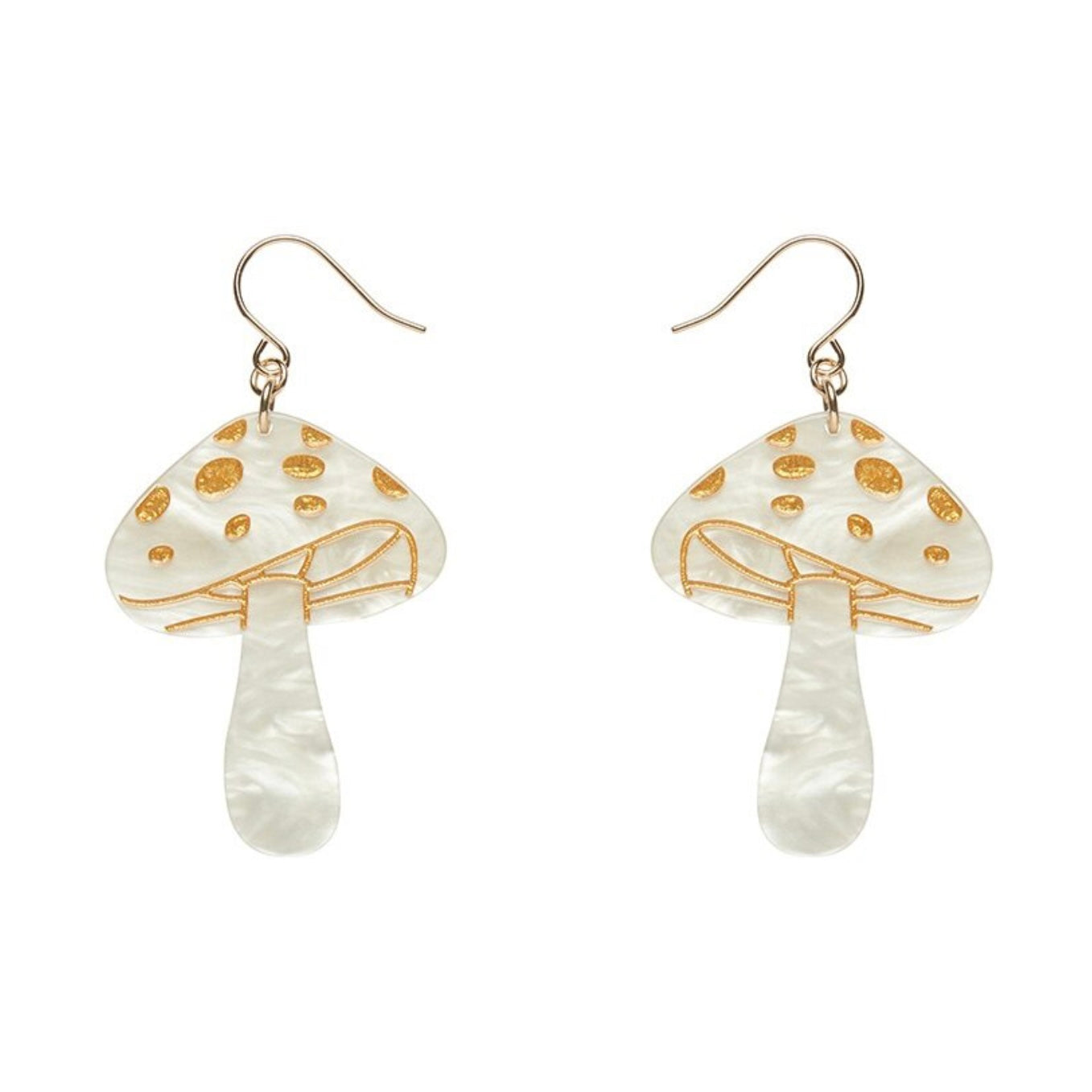 Erstwilder Mushroom Drop Earrings (Cream)