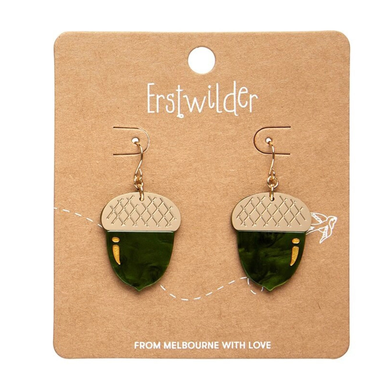 Erstwilder Acorn Drop Earrings (Green)