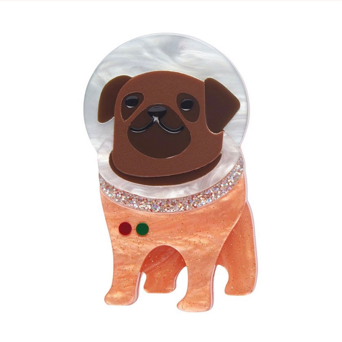 Erstwilder Interplanetary Pug Brooch