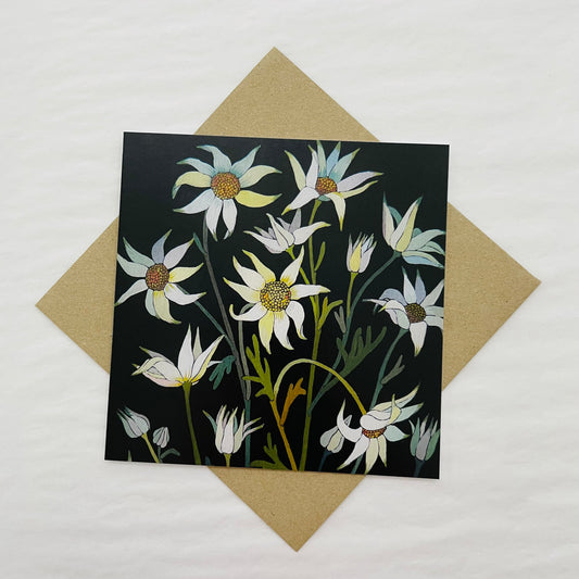 Flowers In Your Hair Card - Flannel Flower