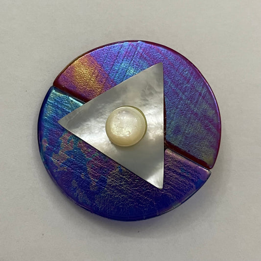 Calypso Flash Large Art Deco Brooch - Glass and Mother of Pearl