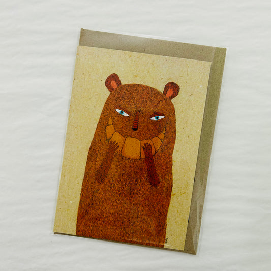 Surfing Sloth Card Croissant Bears