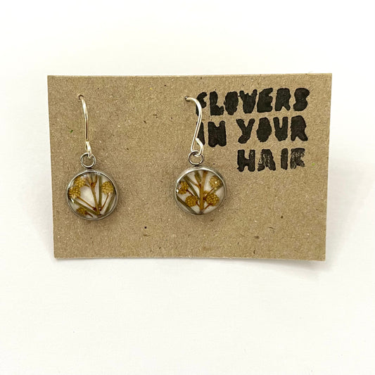 Flowers In Your Hair Small Drop Earrings - Round, Fair