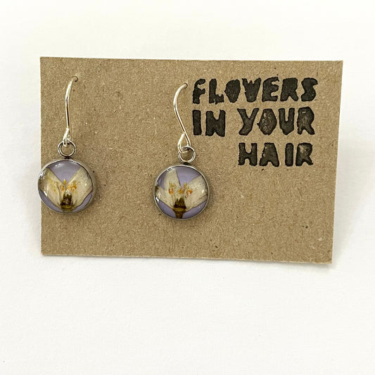 Flowers In Your Hair Small Drop Earrings - Round, Angel