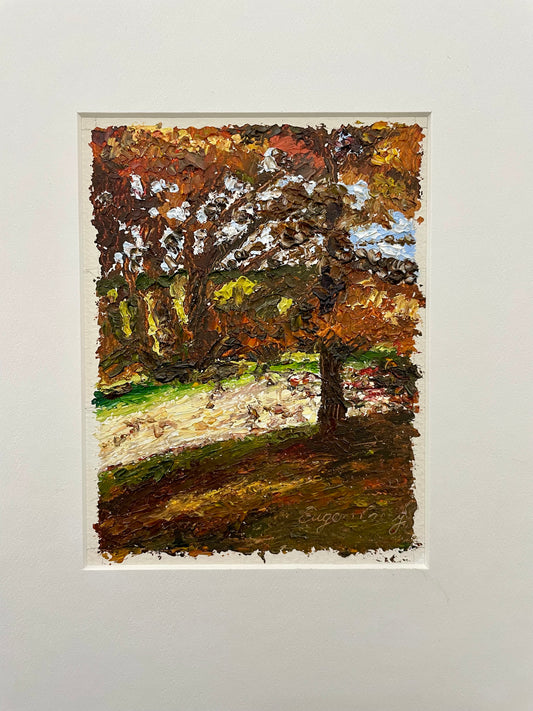 Eugene Casey Original Oil Painting - Autumn in the Gardens Study No. 3