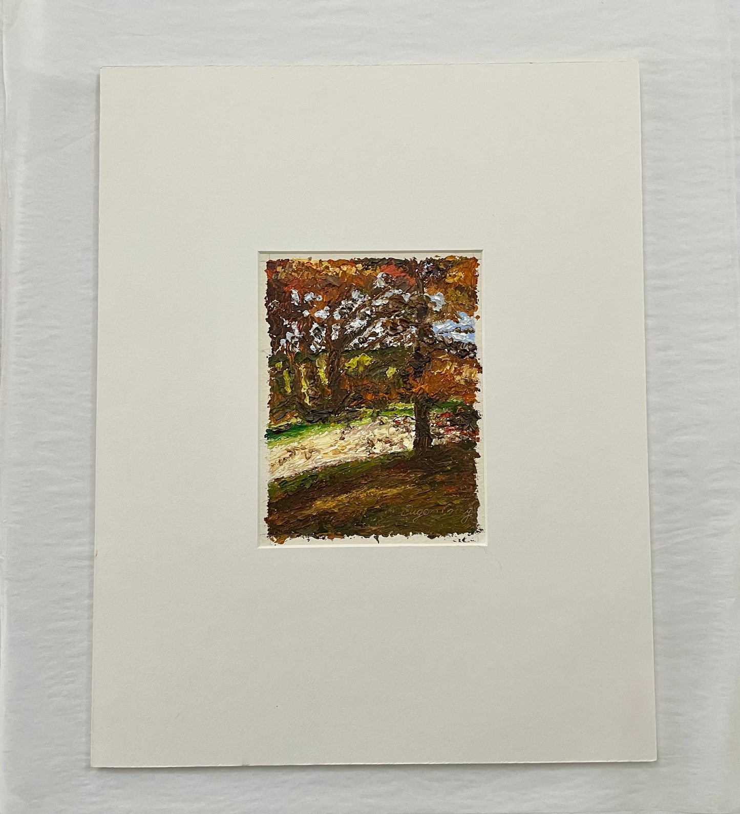 Eugene Casey Original Oil Painting - Autumn in the Gardens Study No. 3