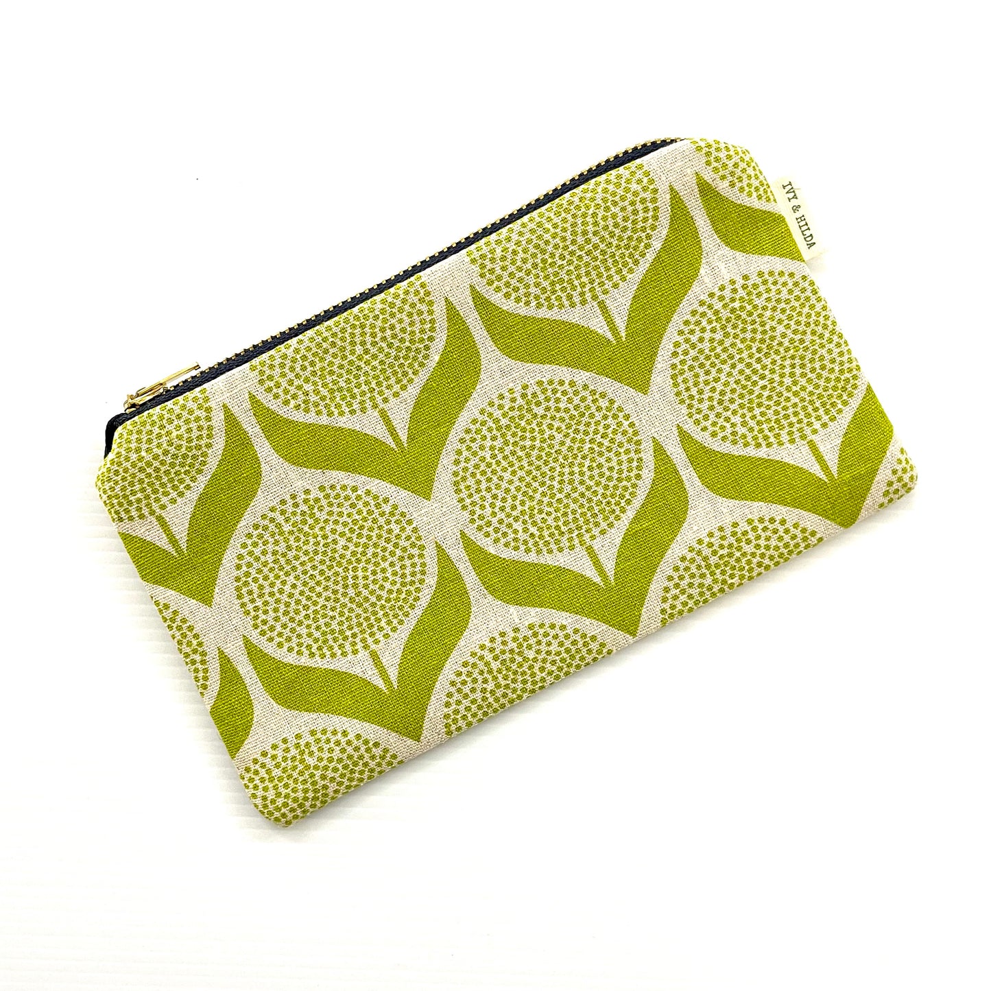 Ivy & Hilda - Travel Pouch/Purse Green Flowers