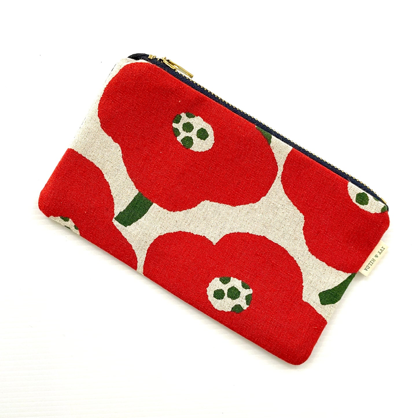 Ivy & Hilda - Travel Pouch/Purse Red Poppy