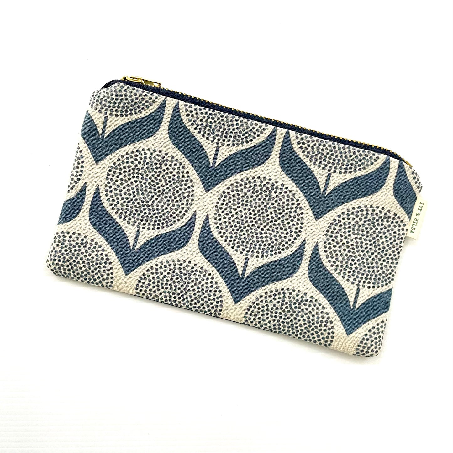 Ivy & Hilda - Travel Pouch/Purse Blue Flowers