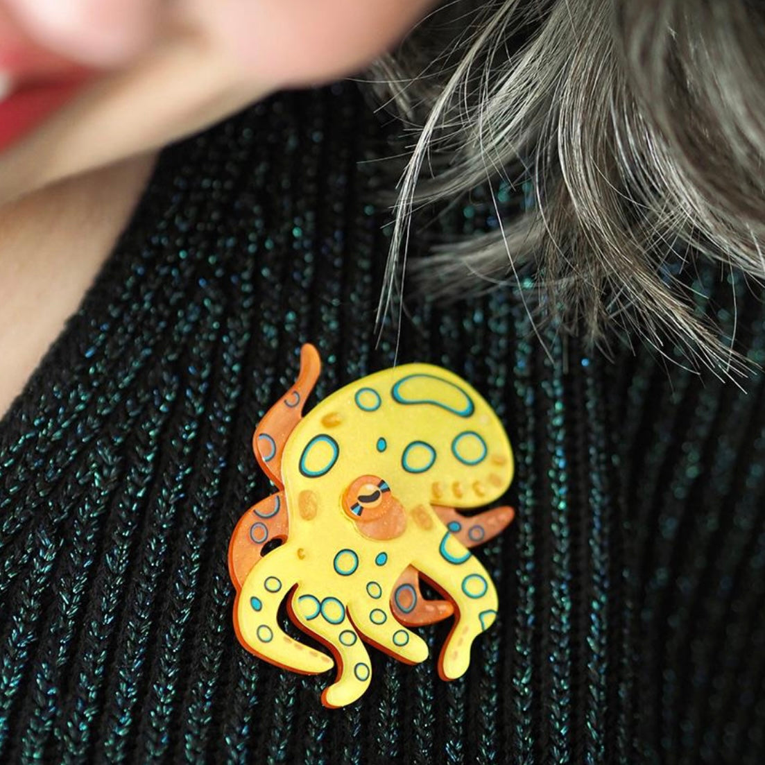 Erstwilder The Busy Blue-Ringed Octopus Brooch