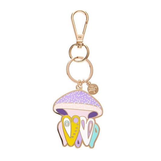 Erstwilder The Whimsical White Spotted Jellyfish Enamel Key Ring