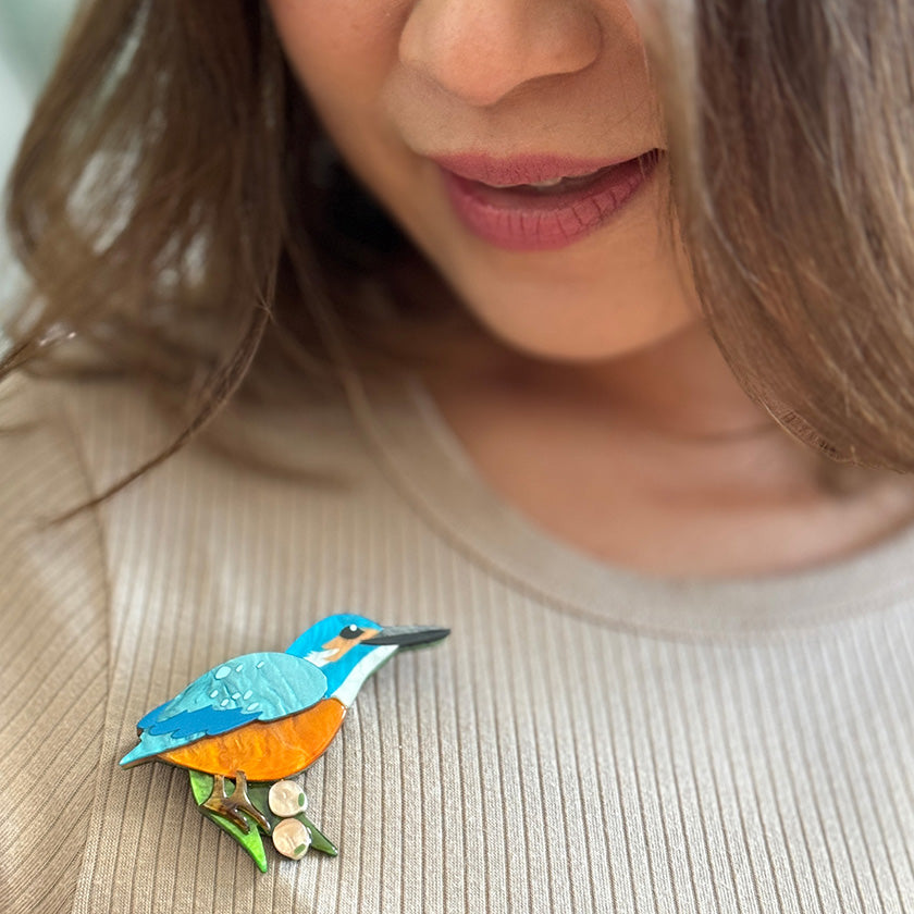 Erstwilder Flash the Kingfisher Brooch