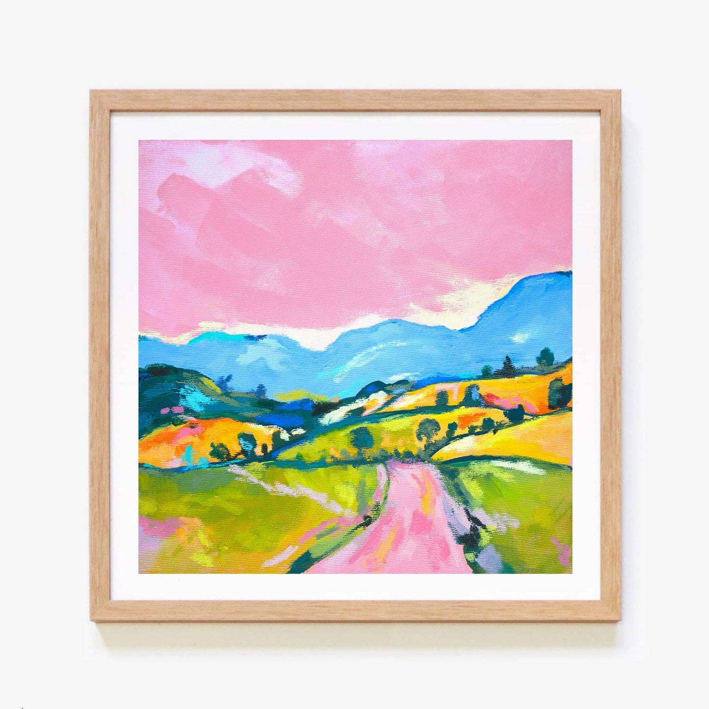 Pastel Landscape V1 Art Print: 8x8" Square
