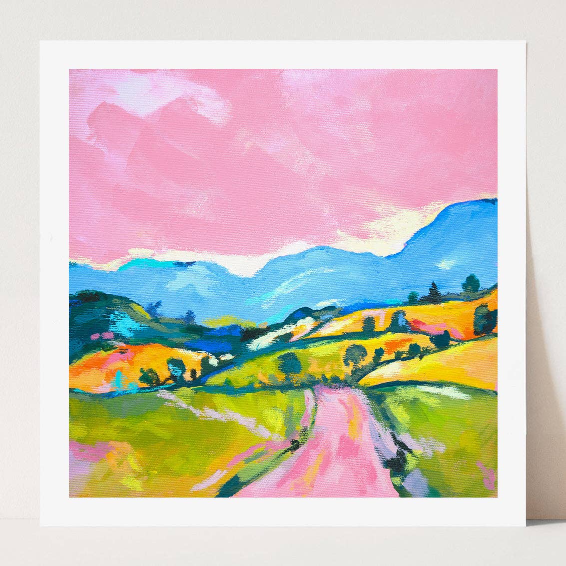 Pastel Landscape V1 Art Print: 8x8" Square