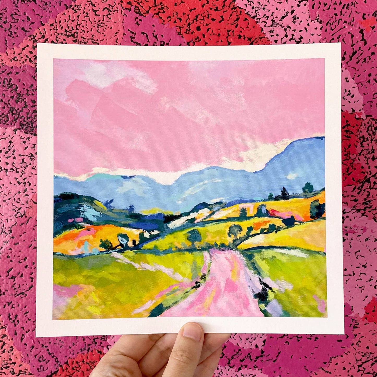 Pastel Landscape V1 Art Print: 8x8" Square
