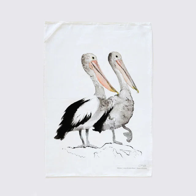 Choose Arts Art By Qing Tea Towel Pelicans