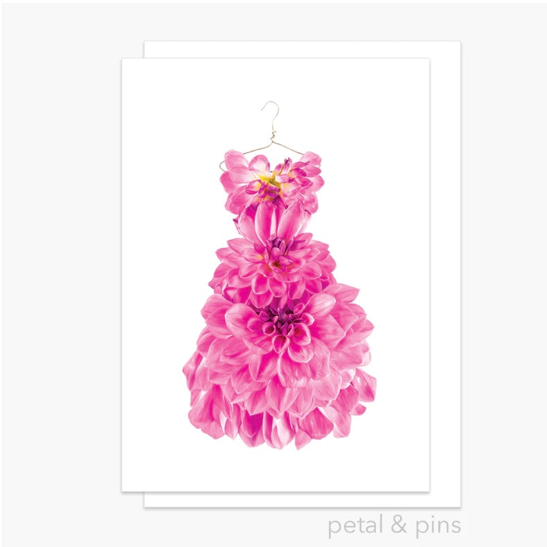 Petal & Pins Card Pink Dahlia Dress