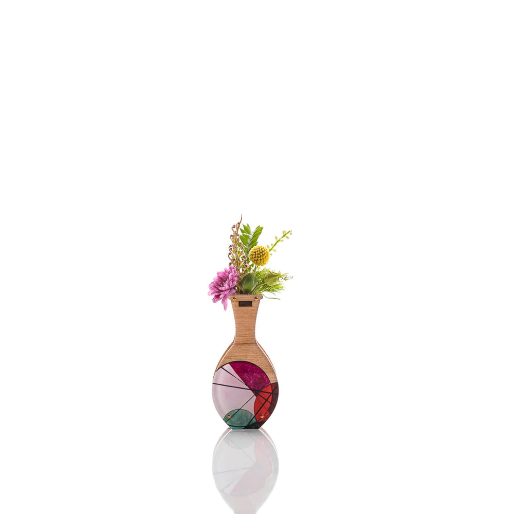 Pili Pala Small Handmade Vase Red Geo Design
