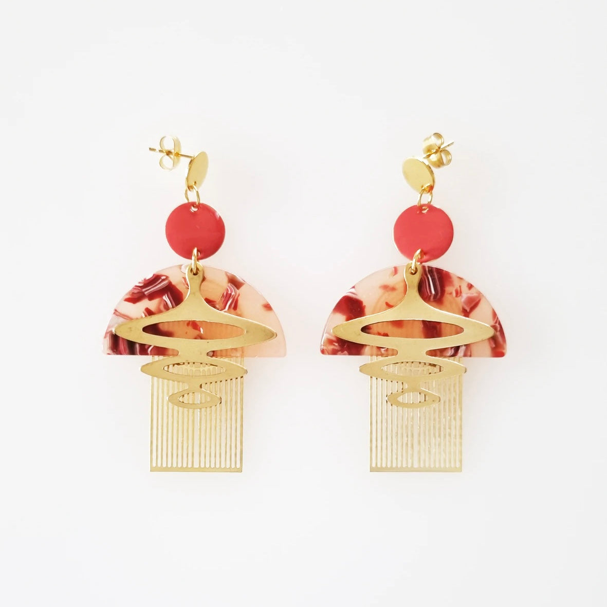 Middle Child Earrings Beachcomber Coral