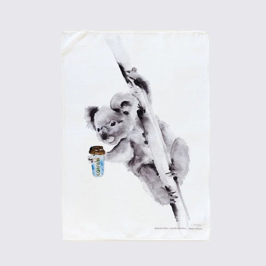 Choose Arts Art By Qing - Tea Towel, Koala and Coffee