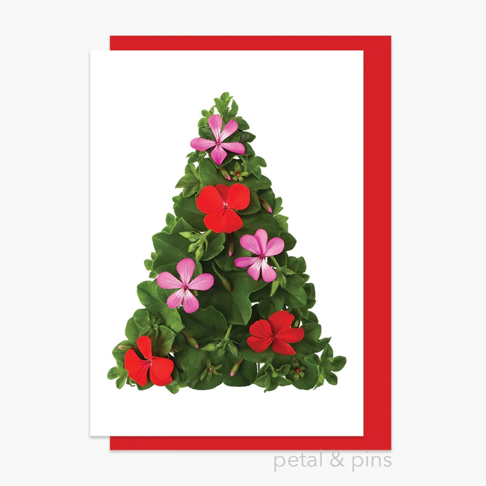 Petal & Pins Christmas Card Geranium Tree
