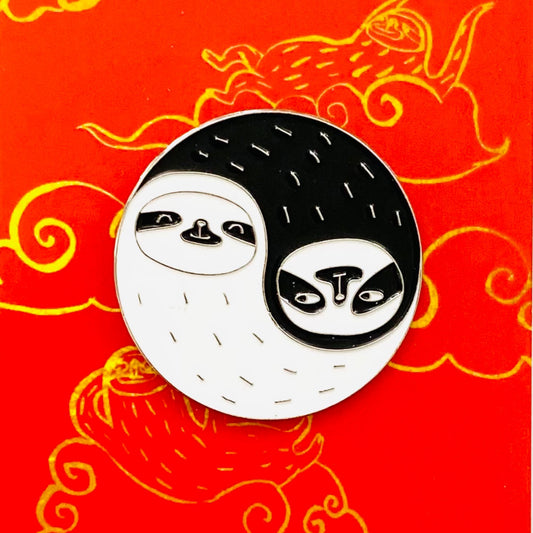 Surfing Sloth Enamel Pin - Yin Yang Sloths