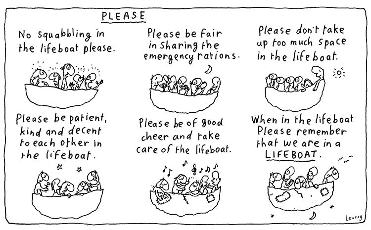 Michael Leunig Print - Life Boat