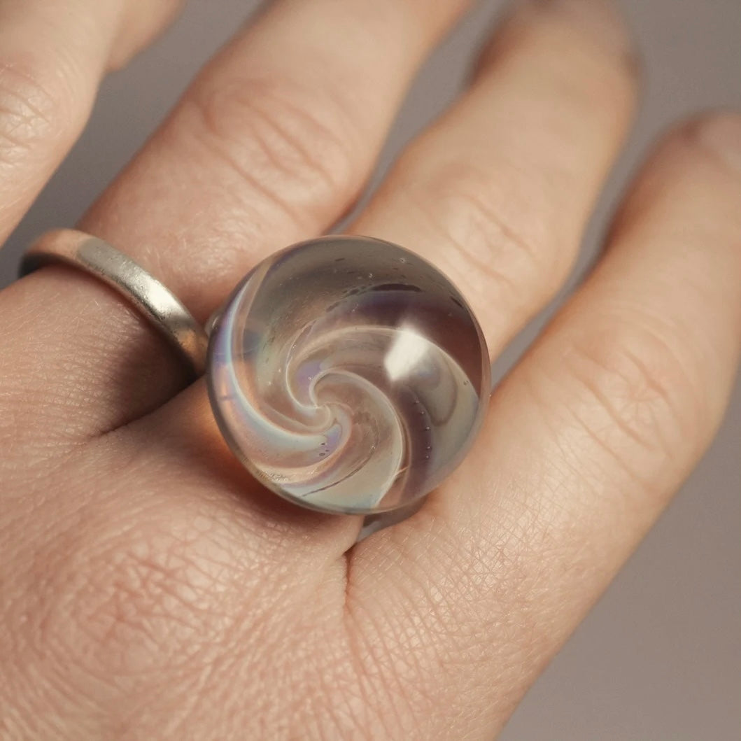 Small Glass Things Seabed Ring - Plum Swish