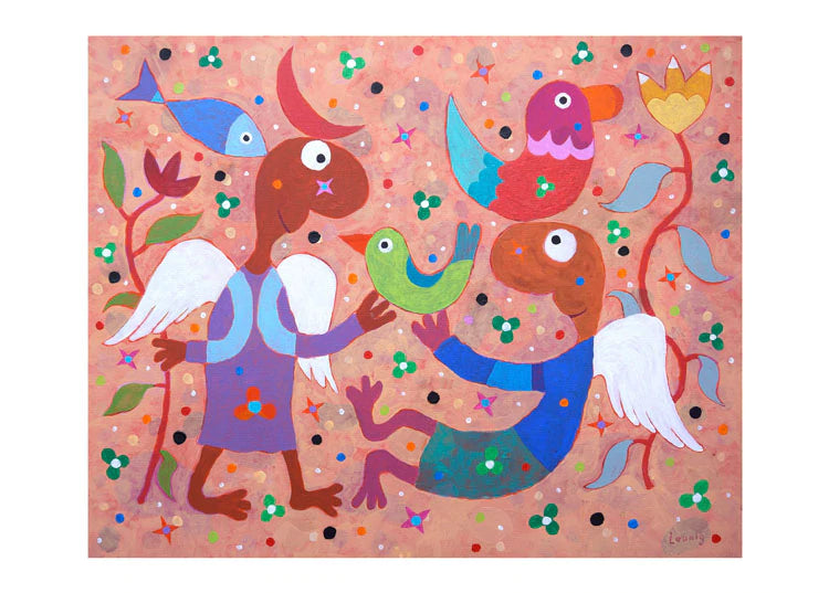 Michael Leunig Card Two Angels