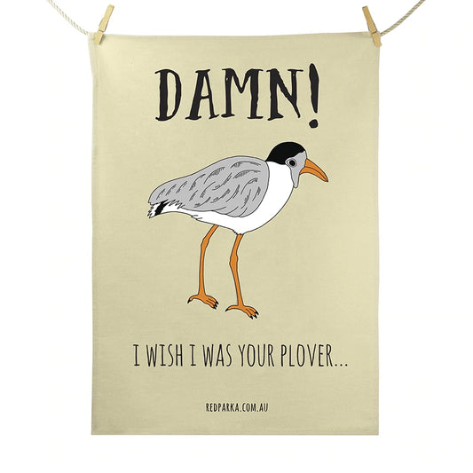 Red Parka Tea Towel Plover Lover