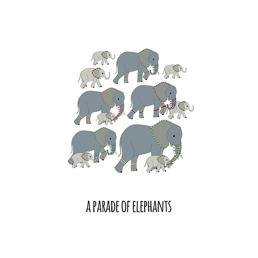 Red Parka Print A Parade Of Elephants