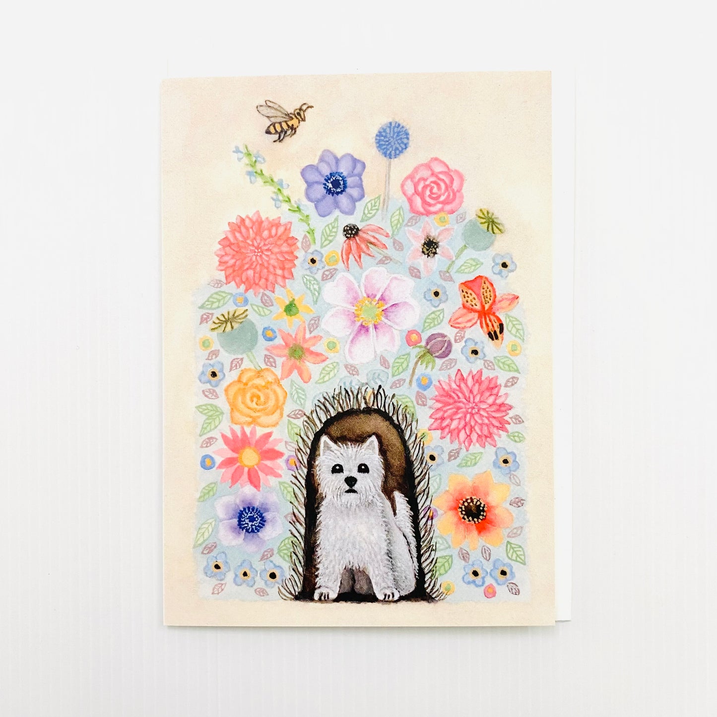 Michelle Hosking Card Floral Puppy