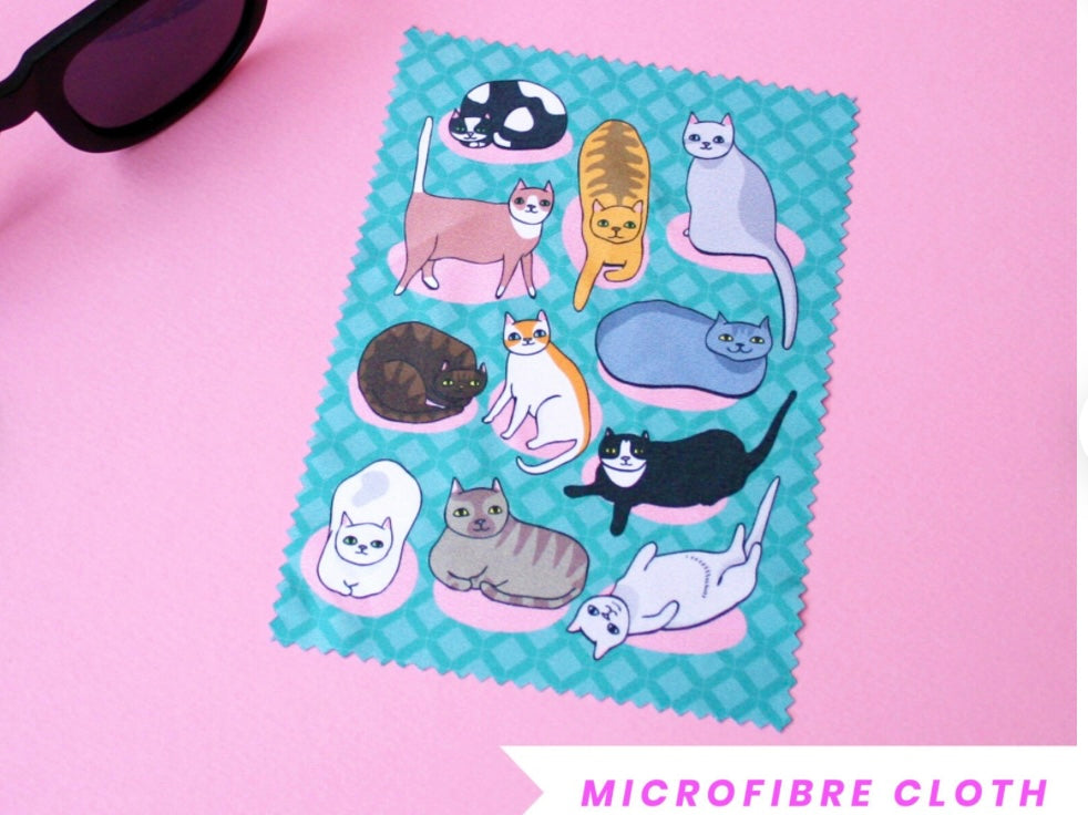 Able & Game Microfibre Cloth - Pink Mat Cats