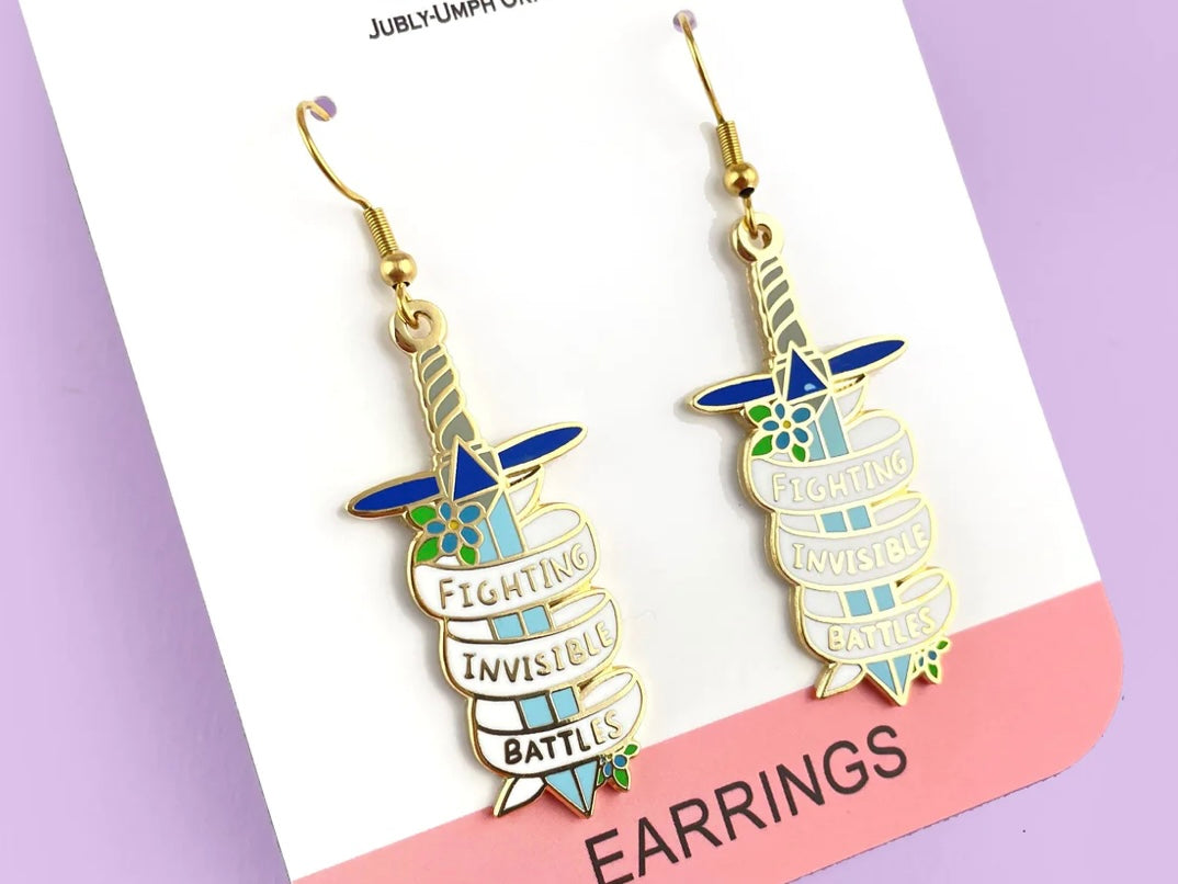 Jubly-Umph Earrings Fighting Invisible Battles