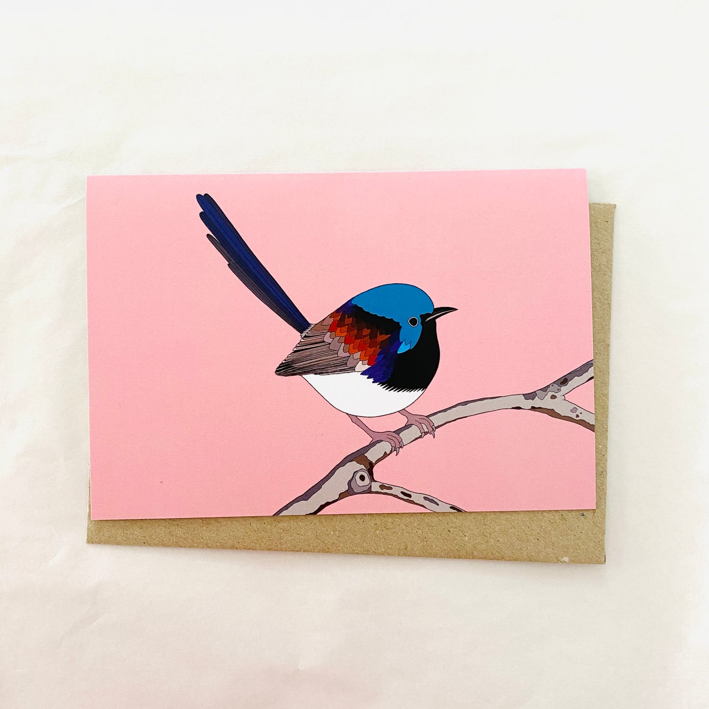 Red Parka Card Variegated Fairy Wren