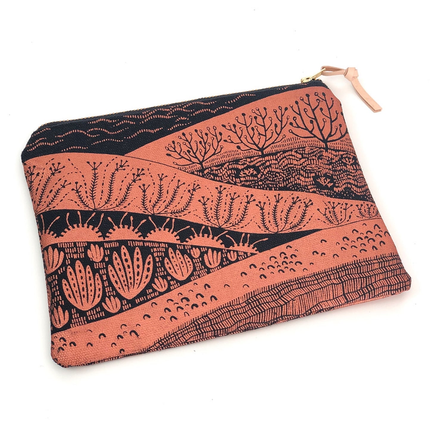 One Thousand Lines Sand Dunes Pouch - Copper