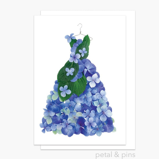 Petal & Pins Card Blue Hydrangea Dress
