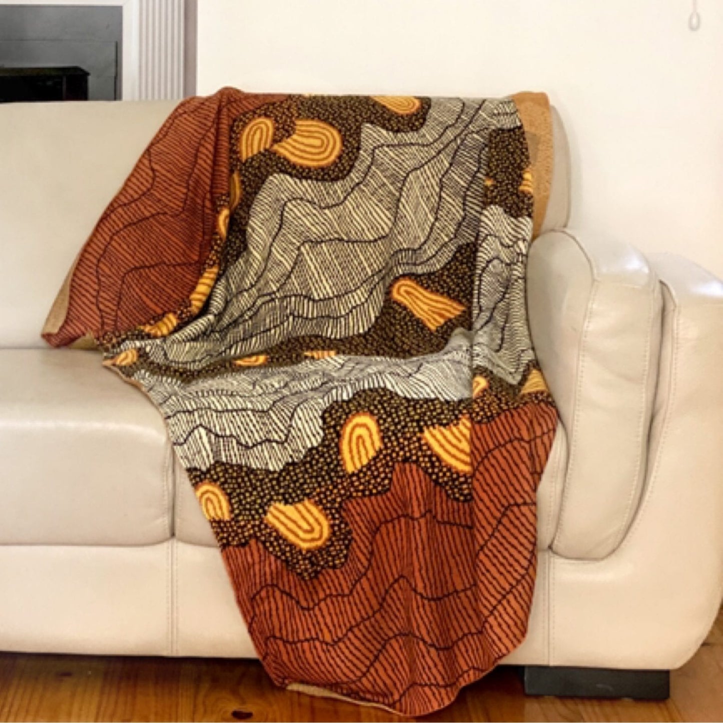 Better World Arts - Cotton Throw, Damien and Yilpi Marks