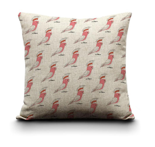 Red Parka Cushion Cover Major Mitchell Cockatoo